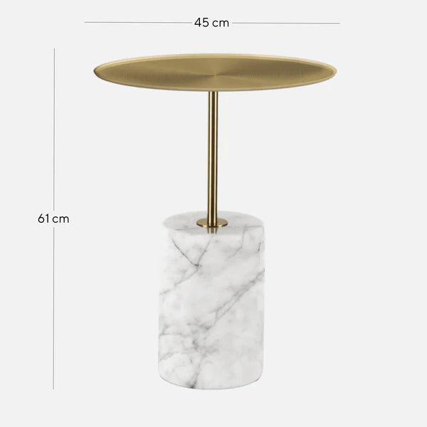 Mesa Carrara Marble Side Table