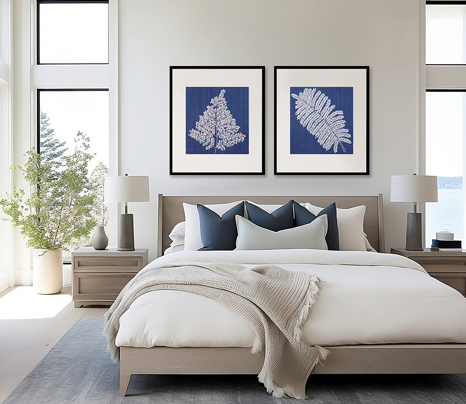 Fern Motif I handmade textured artwork, framed – view 2