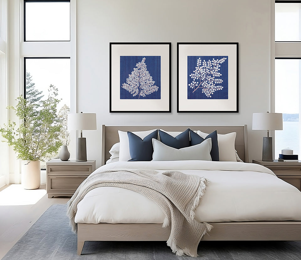 Fern Motif II handmade textured artwork, framed – view 2