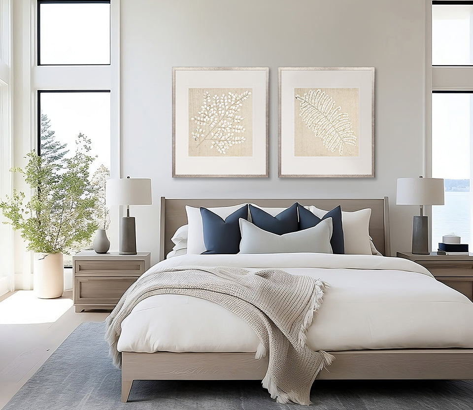 Fern Motif XII handmade textured artwork, framed – view 2