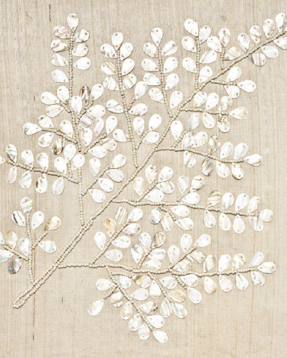 Fern Motif XII handmade textured artwork, framed – view 3
