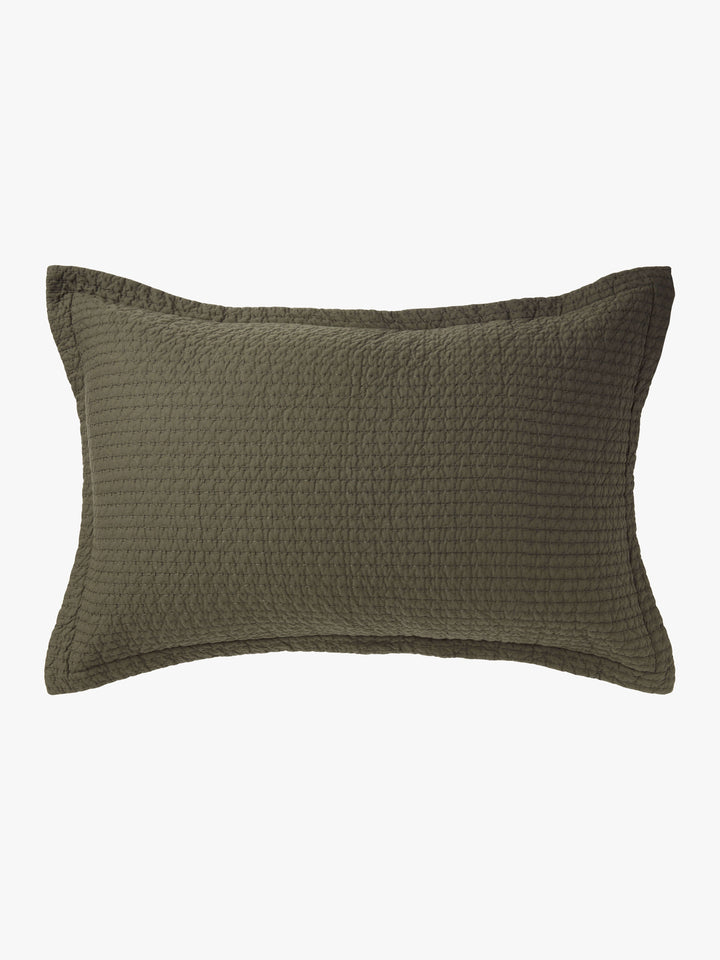 Aspen Olive Pure Cotton Quilted Pillowcases