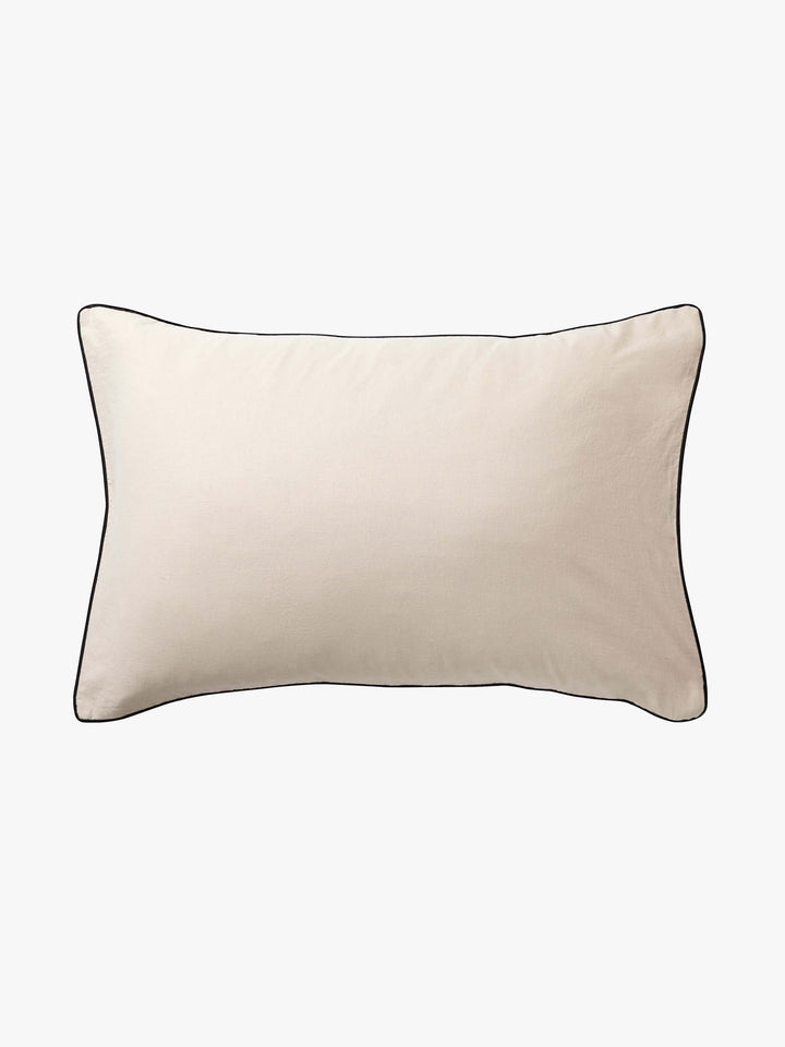 Avenue Oatmeal Piped Linen & Cotton Duvet Cover Set