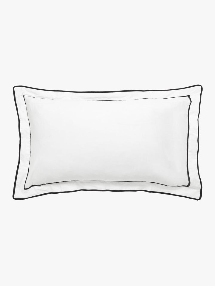 Grosgrain Black Egyptian Cotton Tailored Pillowcases