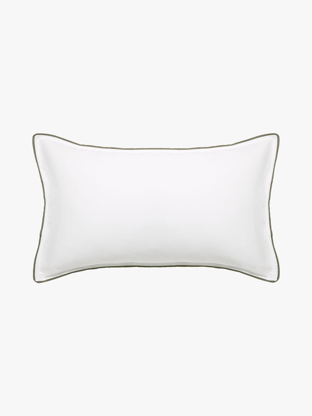 Grosgrain Olive Trim Egyptian Cotton Pillowcases