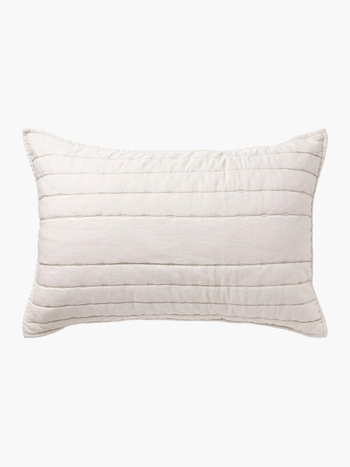 Kemble Silver Linen & Cotton Quilted Pillowcases