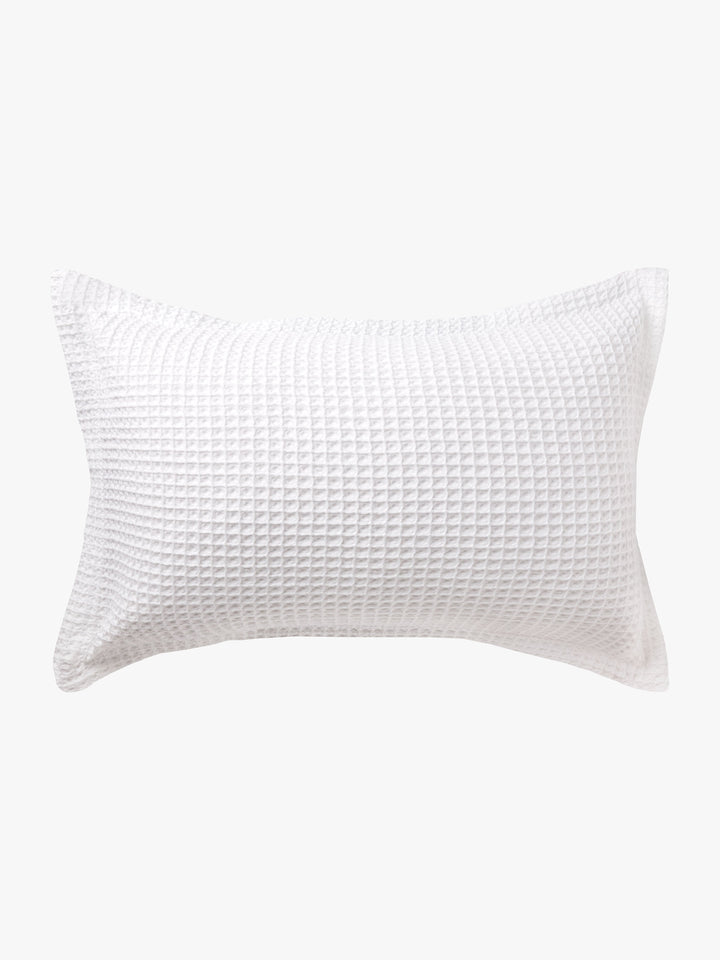 Laila White Organic Cotton Waffle Duvet Cover Set