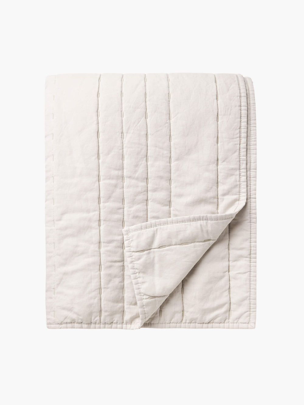 Kemble Silver Linen & Cotton Quilt