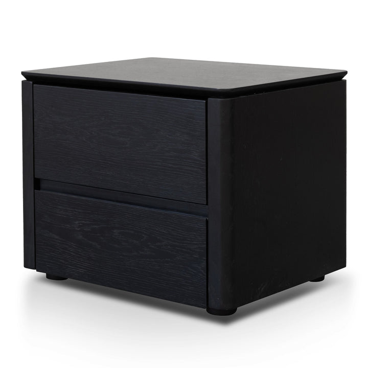 Aura Bedside Table Black Oak Veneer