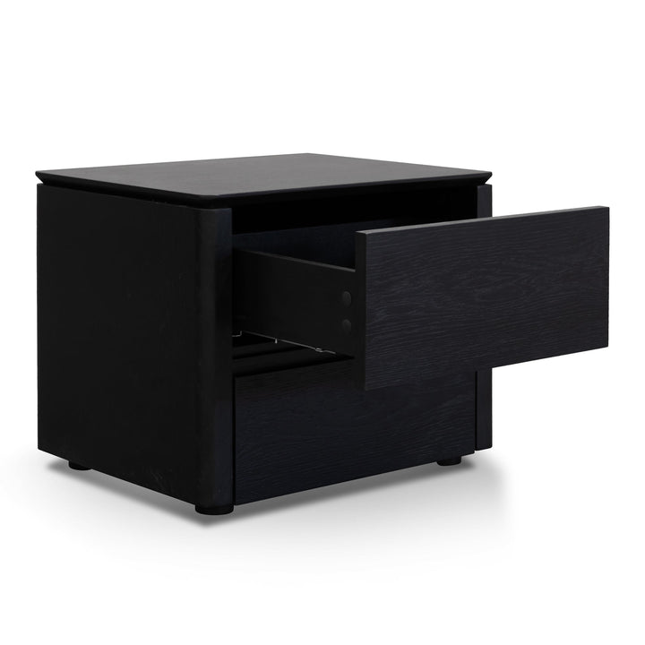 Aura Bedside Table Black Oak Veneer