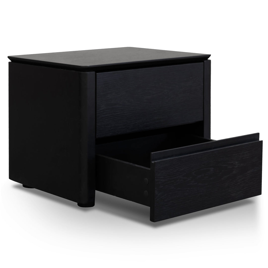 Aura Bedside Table Black Oak Veneer