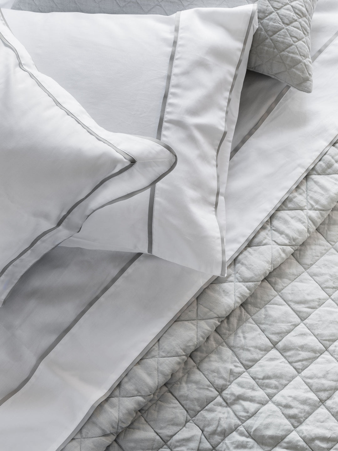 Grosgrain Silver Egyptian Cotton Sheet Set