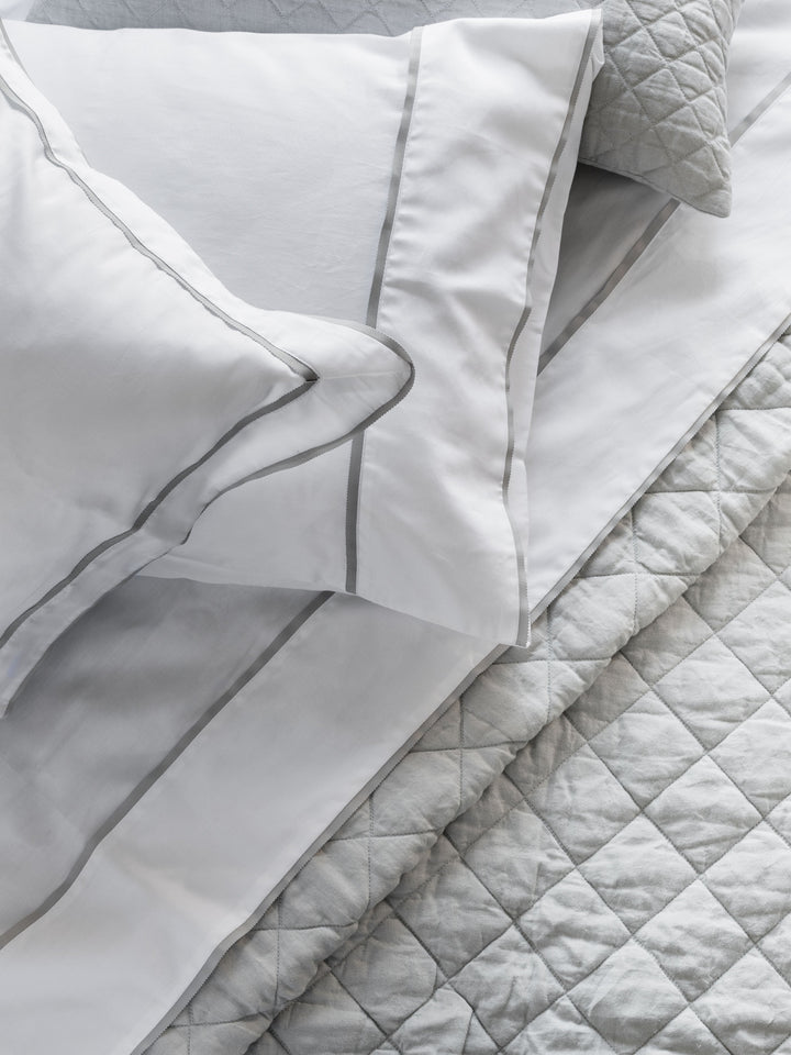 Grosgrain Silver Egyptian Cotton Sheet Set