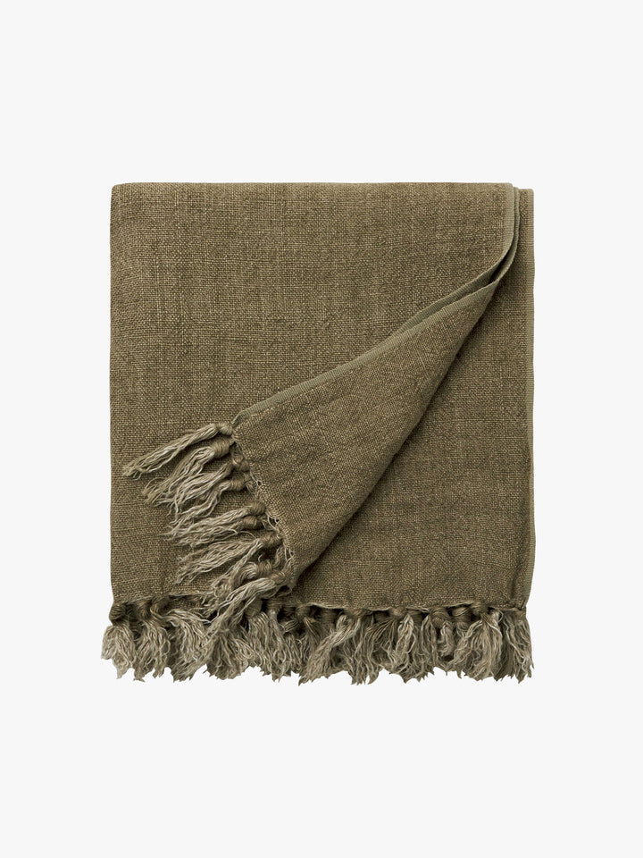 Burton Khaki Heavy Linen Throw