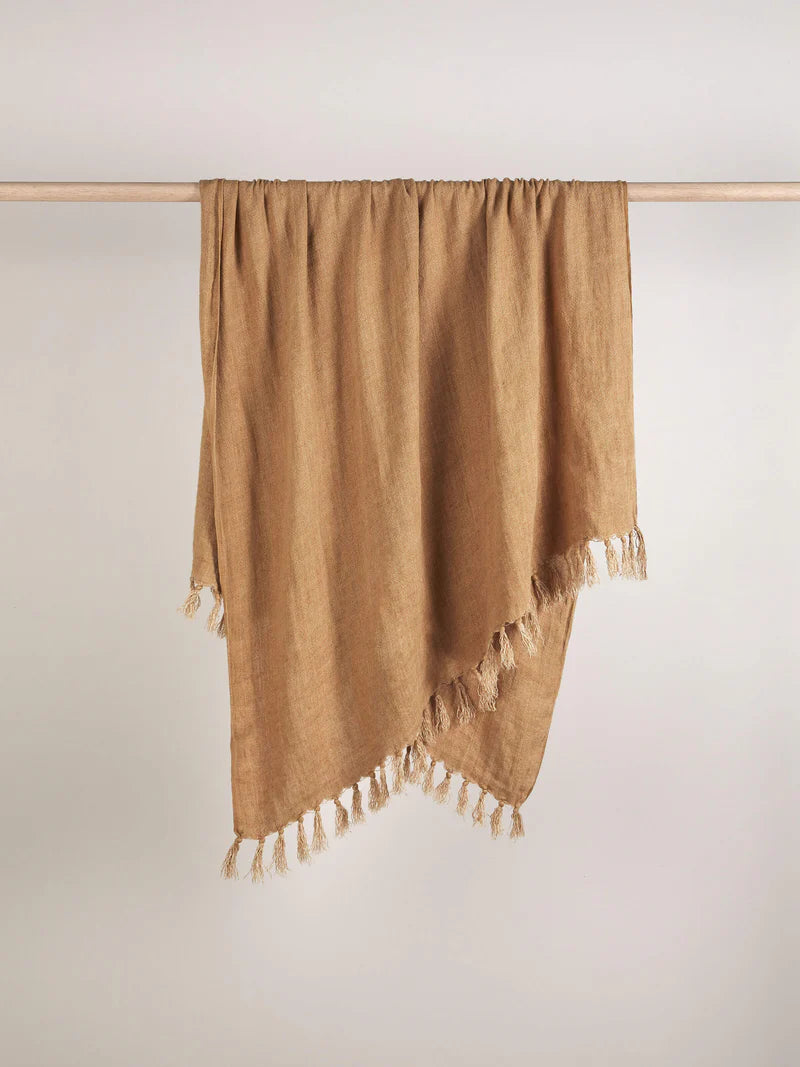 Burton Heavy Linen Toffee Throw