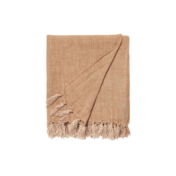 Burton Heavy Linen Toffee Throw