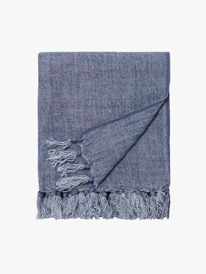 Burton Vintage Blue Heavy Linen Throw