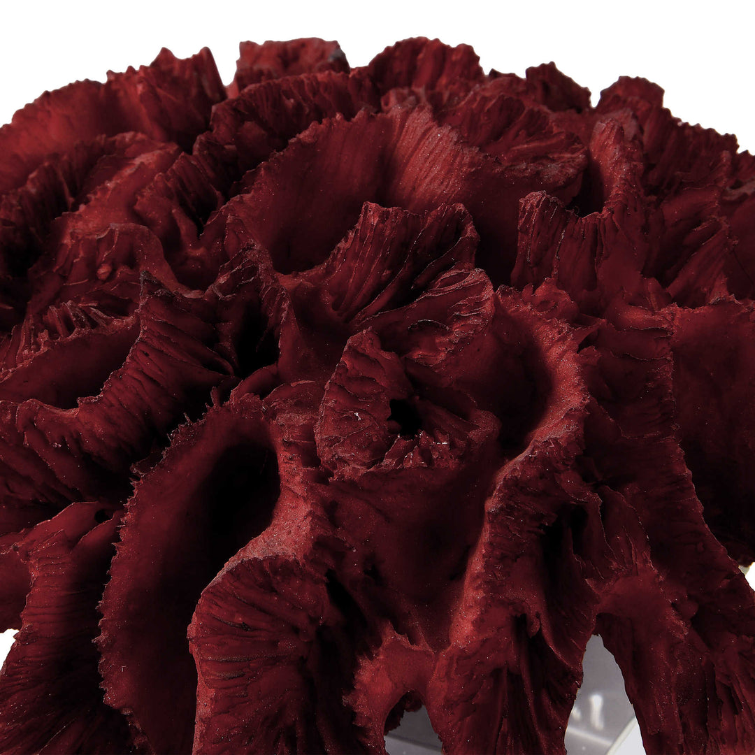 Red Coral Cluster Sculpture