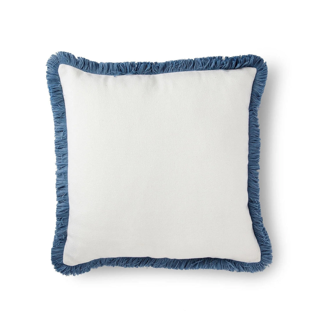 Fringed Blue Cushion