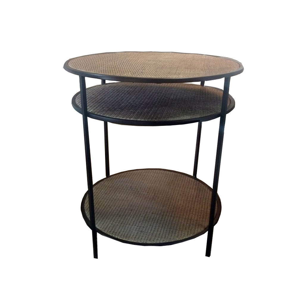 Rattan 3 Tier Table Natural