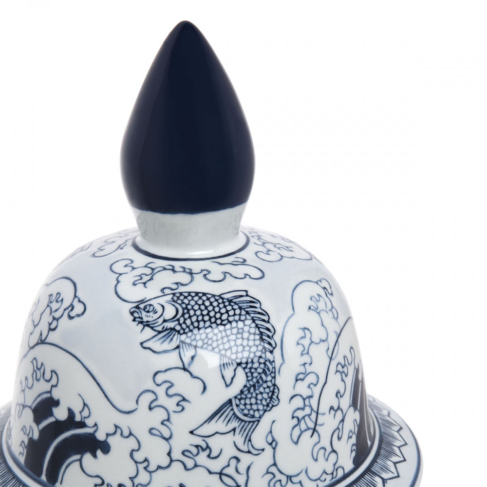 Blue Chinois Temple Jar