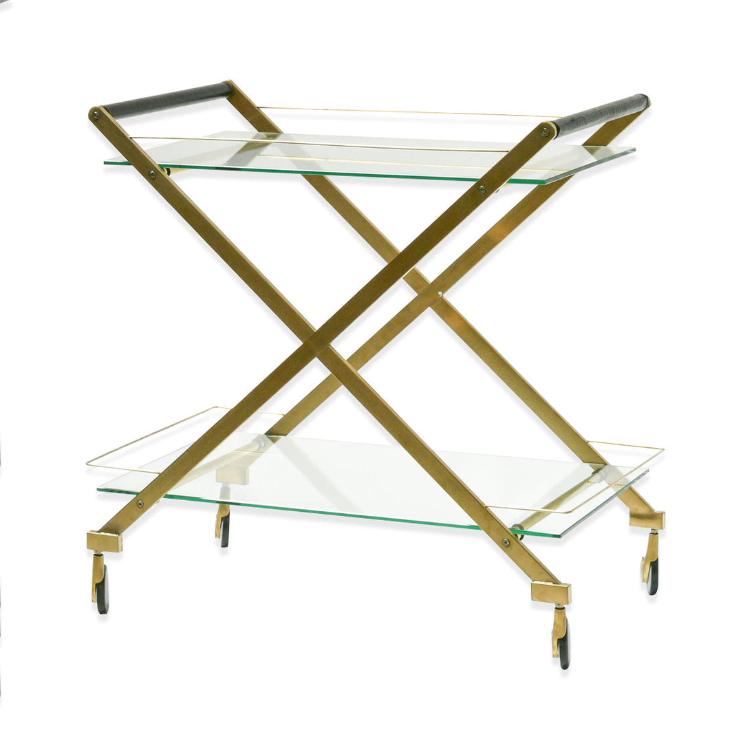 Brushed Gold Drinks Trolley