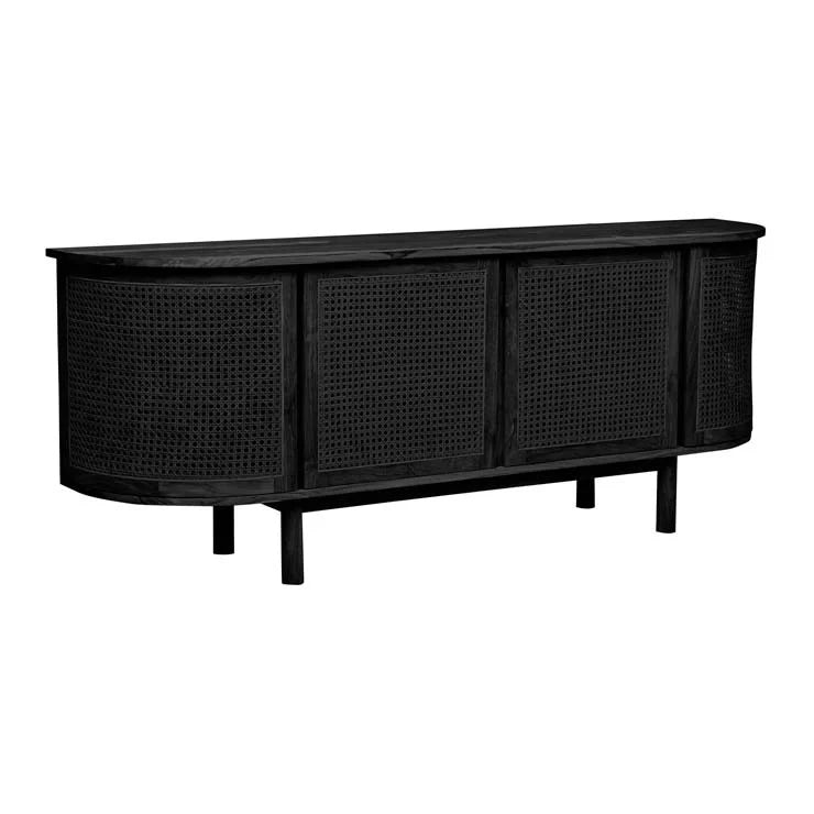 Willow Woven Black Curved Buffet