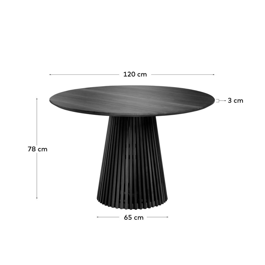 Irene 120cm Black Dining Table