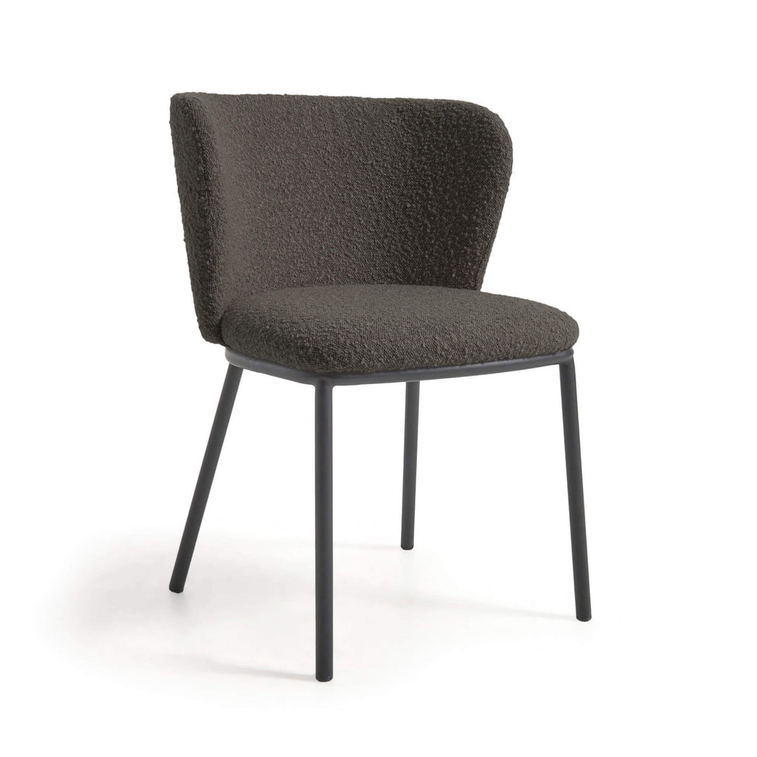 Celene Dark Grey Boucle Dining Chair