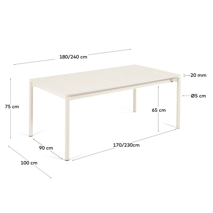 Zorgo White 180-240cm Extendable Dining Table