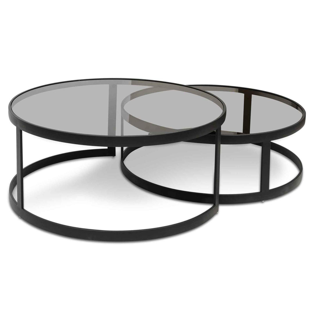 Nested Smoked Glass Coffee Table