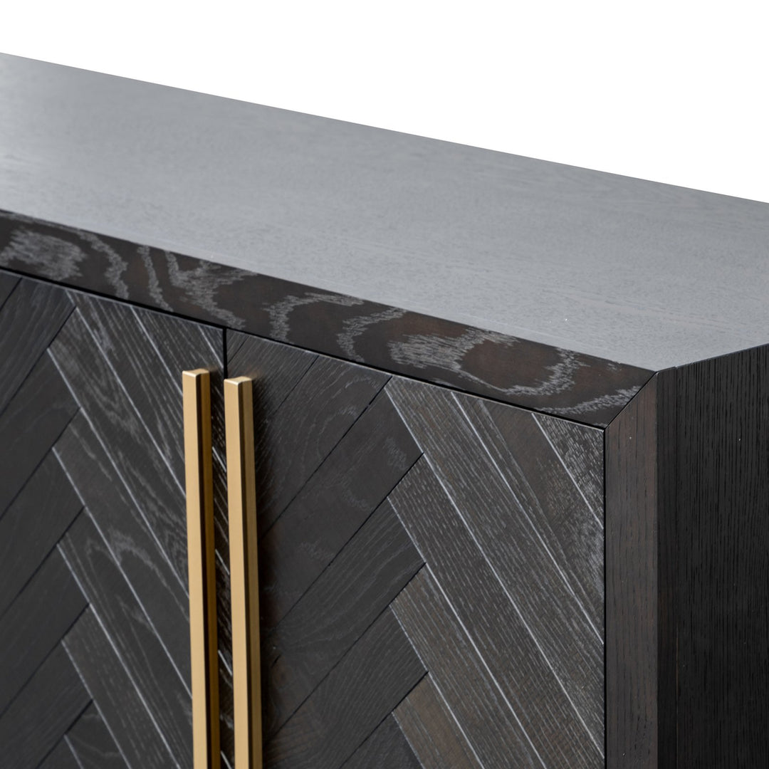 180cm Black Parquetry and Brass