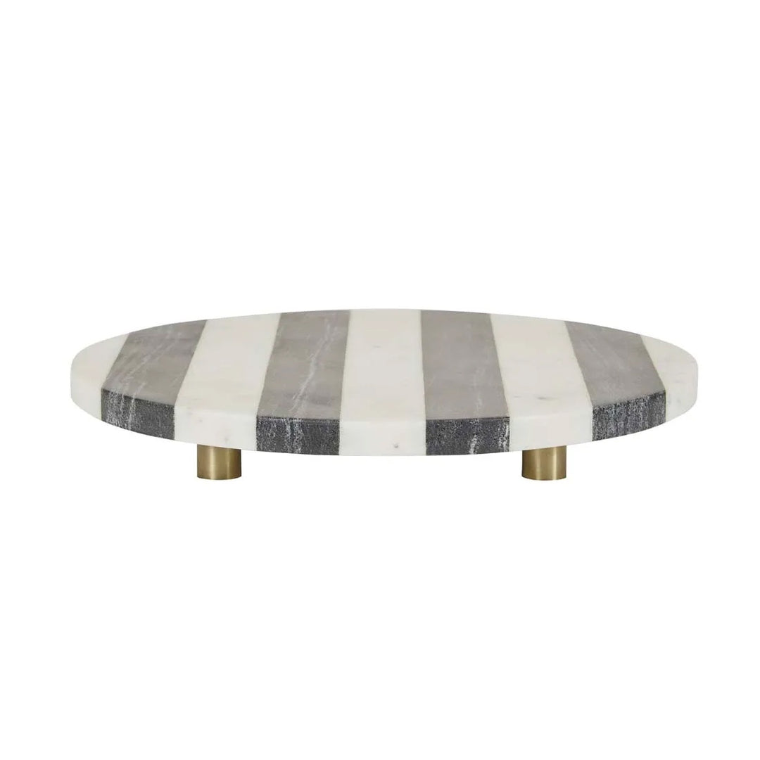 Striped Marble Round Tray