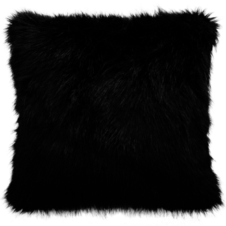 Black Fox Faux Fur Cushion