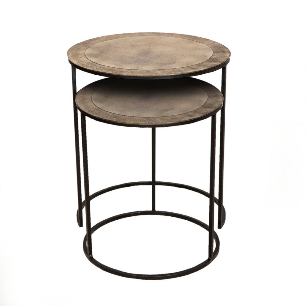 Pierre Brass Nested Side Tables