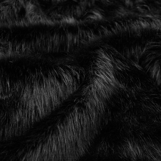 Black Fox Faux Fur Cushion