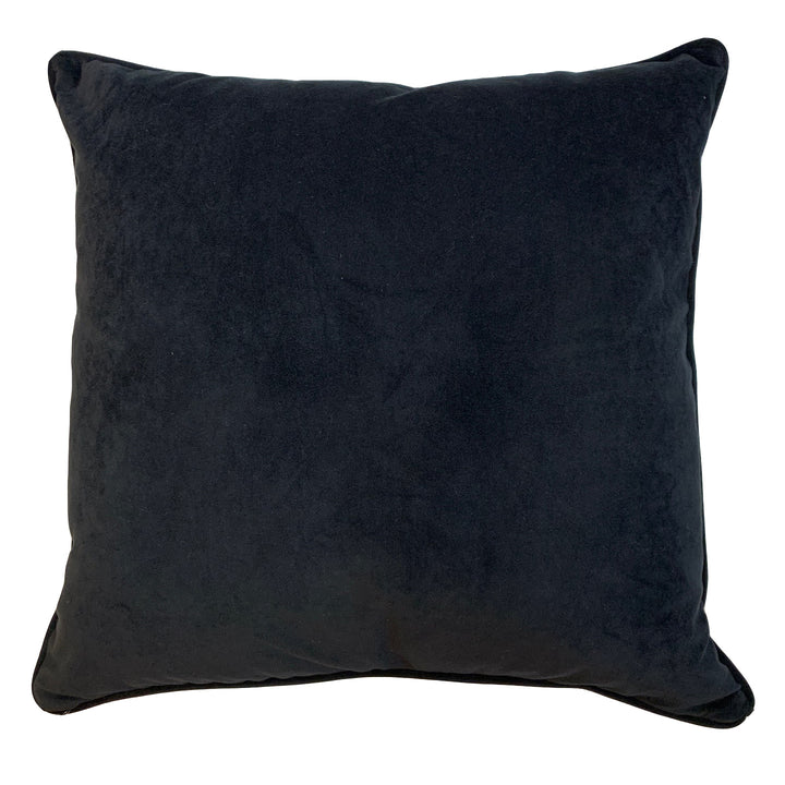 Black Piped Velvet Cushion