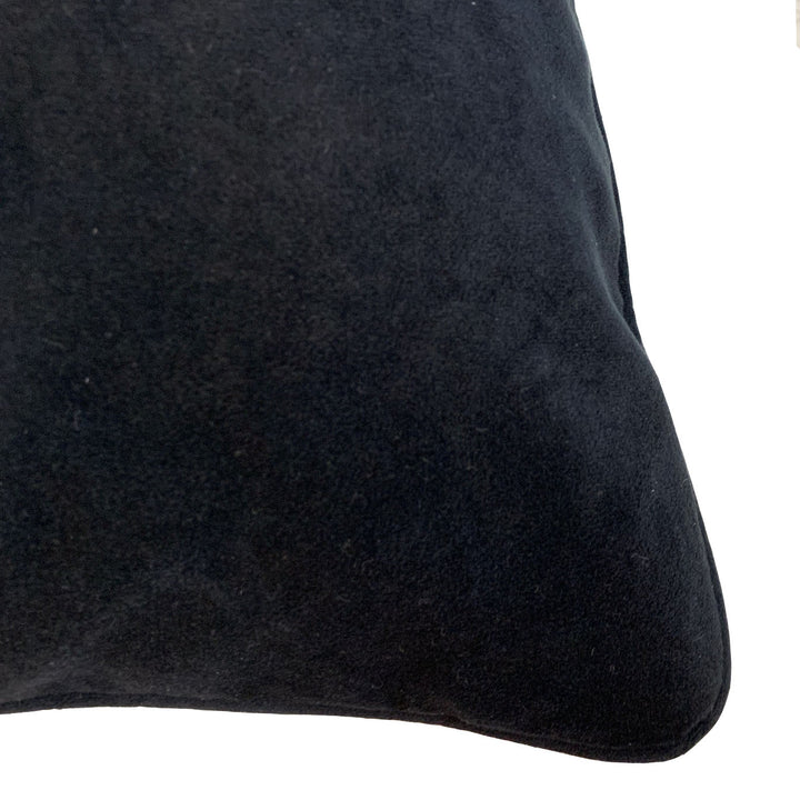 Black Piped Velvet Cushion