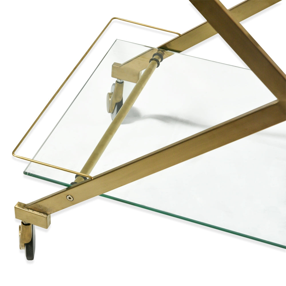 Brushed Gold Drinks Trolley