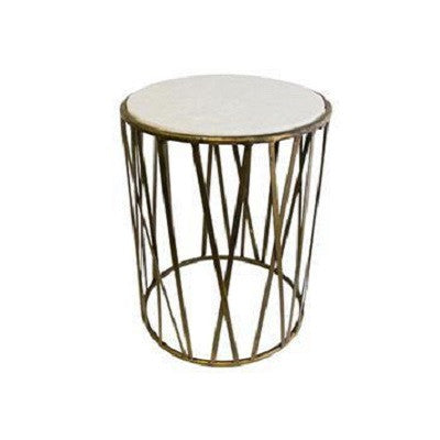 Criss Cross Marble Side Table