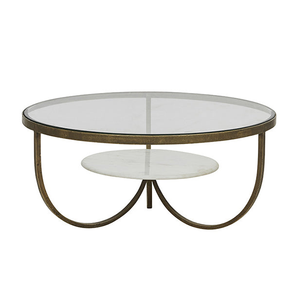 Amelie Antique Brass/Marble Coffee Table