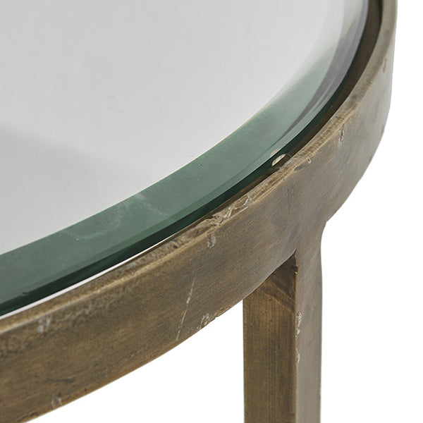 Amelie Antique Brass/Marble Side Table