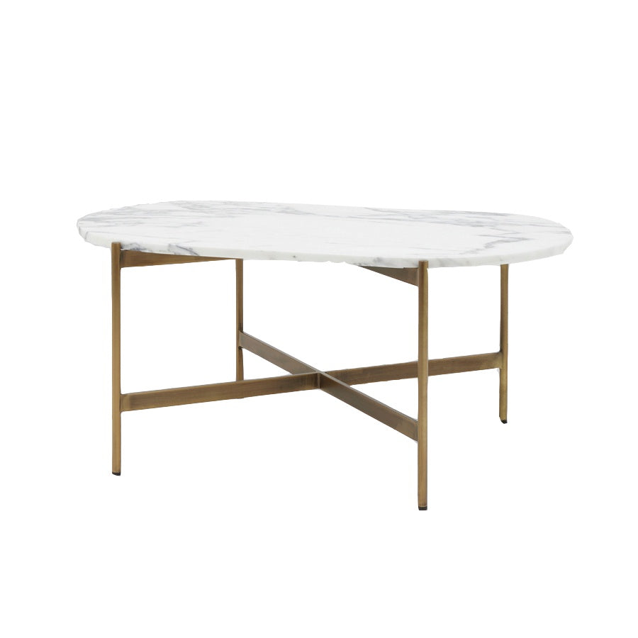 Rhone Brass Oval Coffee Table