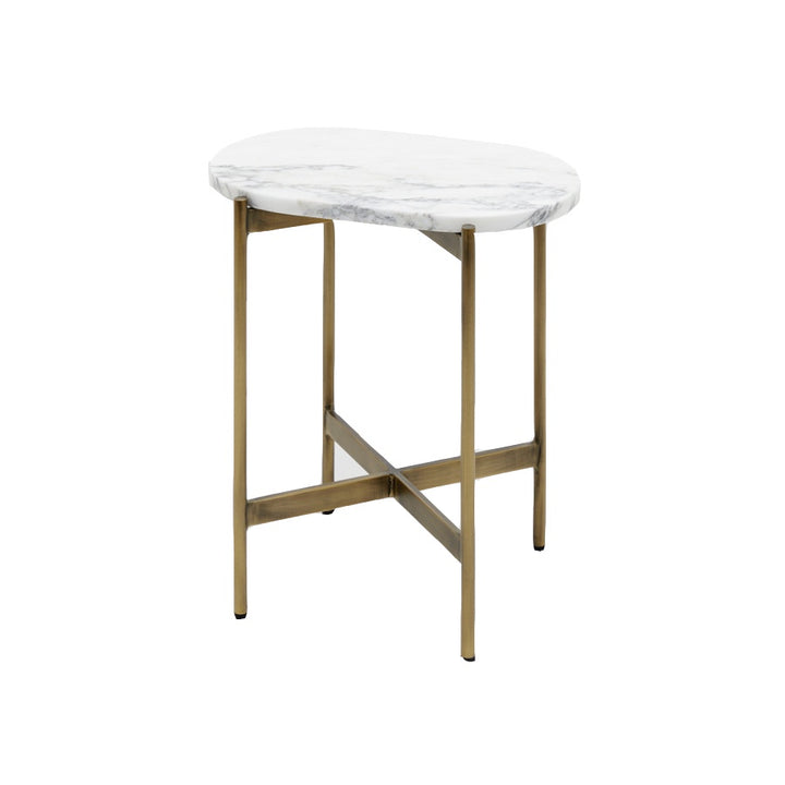 Rhone Brass Oval Side Table